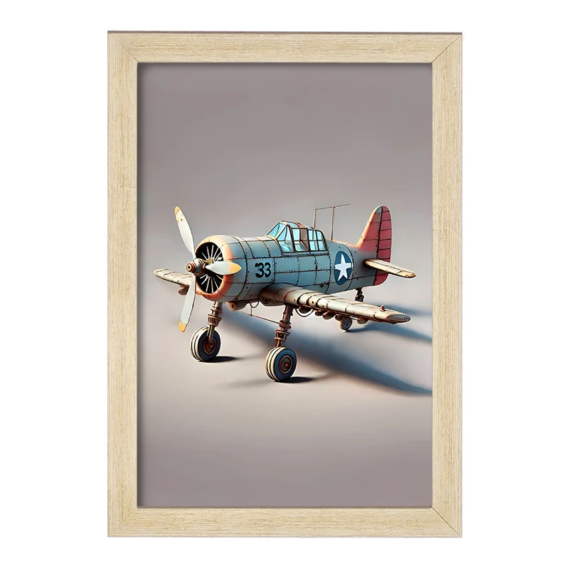 تابلو خندالو مدل هواپیمای قدیمی کد F7933