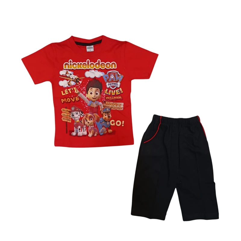 ست تی شرت آستین کوتاه و شلوارک پسرانه مدل سگهای نگهبان ASH1231