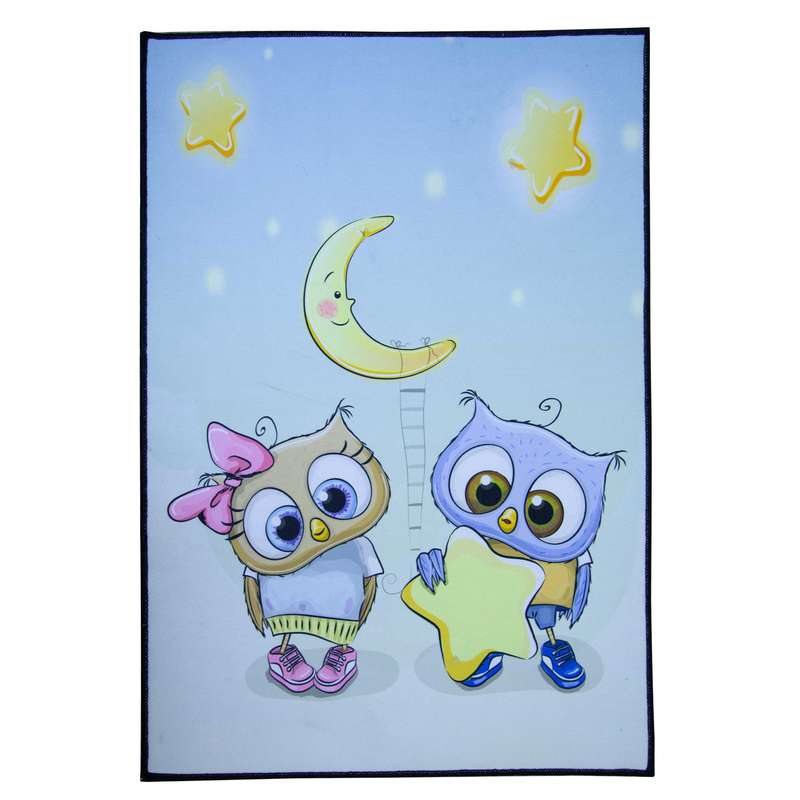 فرش ماشینی آذردکور مدل فرشینه طرح جغد