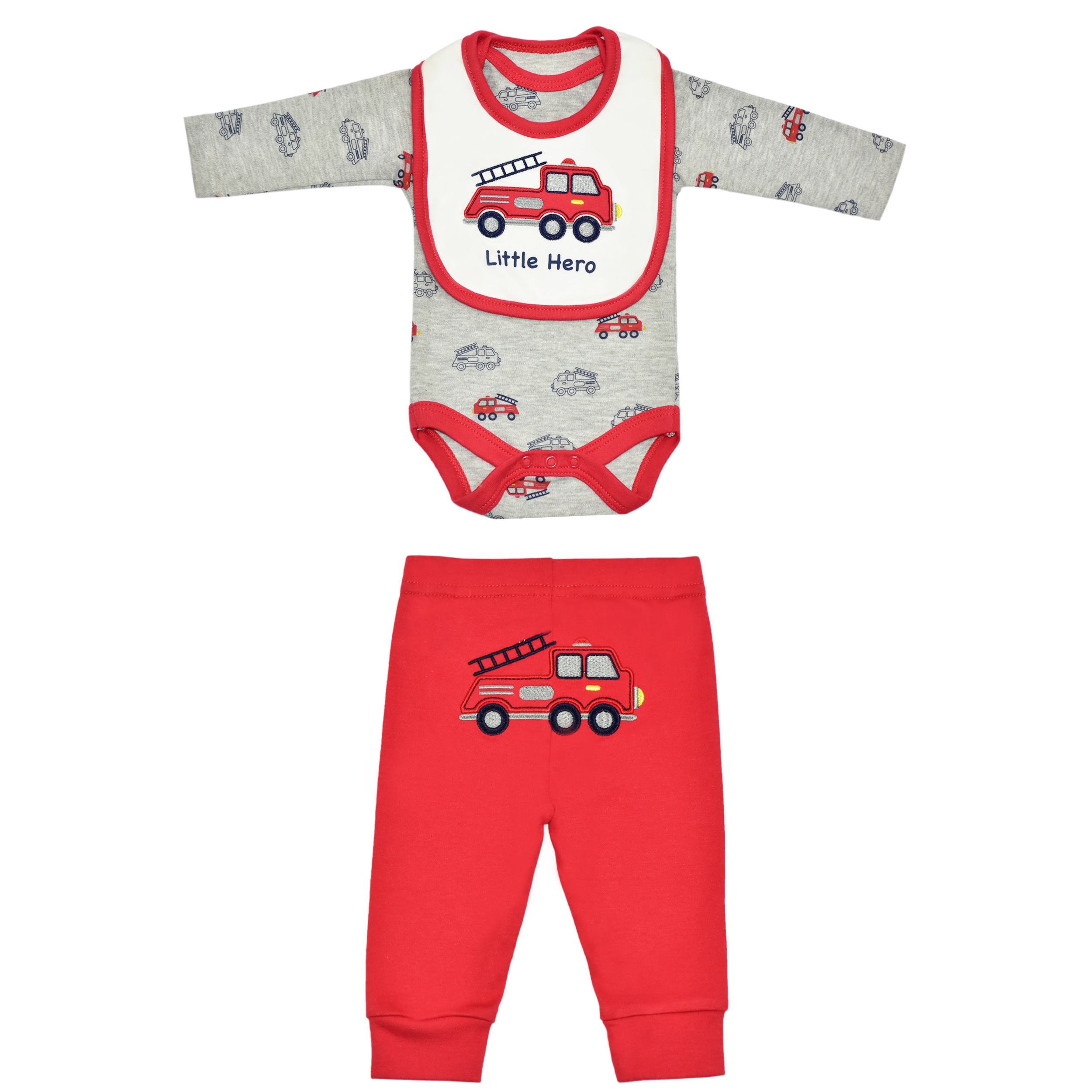 ست 3 تکه لباس نوزادی مدل قهرمان کوچولو