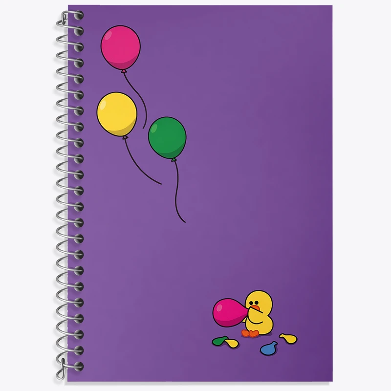 دفتر زبان 50 برگ خندالو مدل سه خط طرح اردک کیوت و بامزه کد N4546