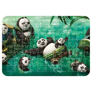 پازل 54 تکه اطلس آبی طرح کارتون پاندا کونگ فو کار مدل P1134