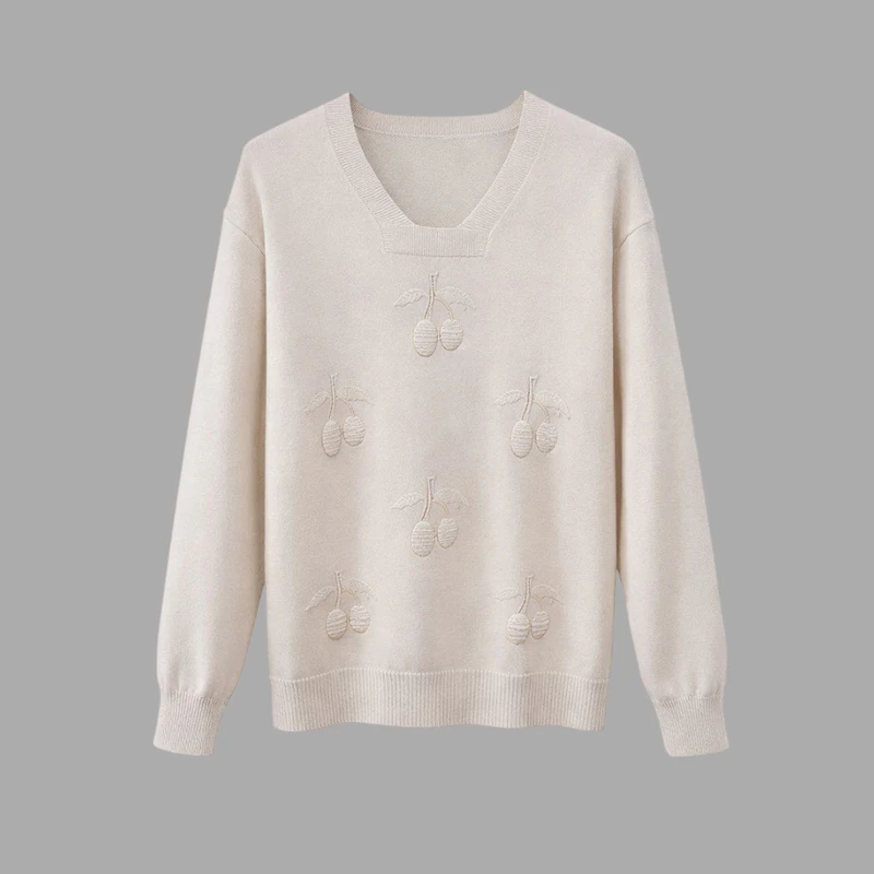 پلیور یقه خشتی زنانه مدل آلبالو کد 2563