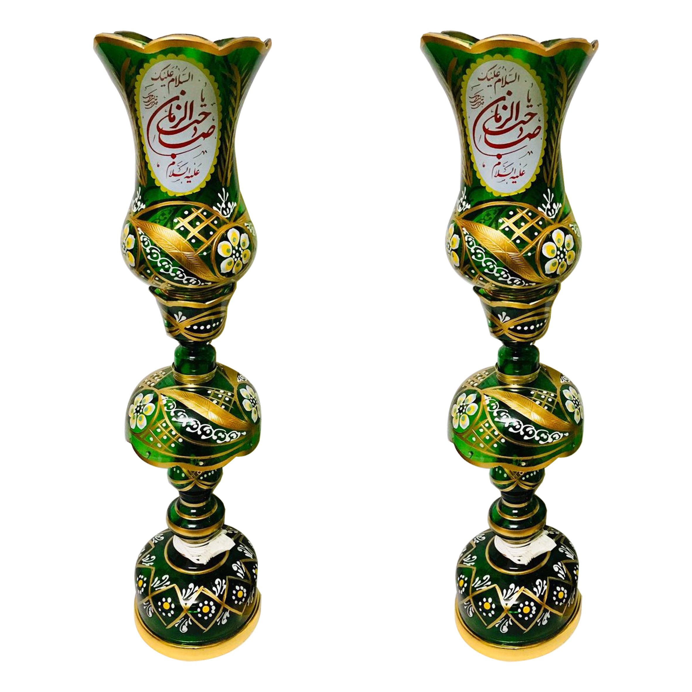 شمعدان مدل لاله مذهبی چراغ لاله هیئتی HZ150 بسته دو عددی