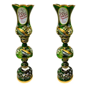 شمعدان مدل لاله مذهبی چراغ لاله هیئتی HZ150 بسته دو عددی