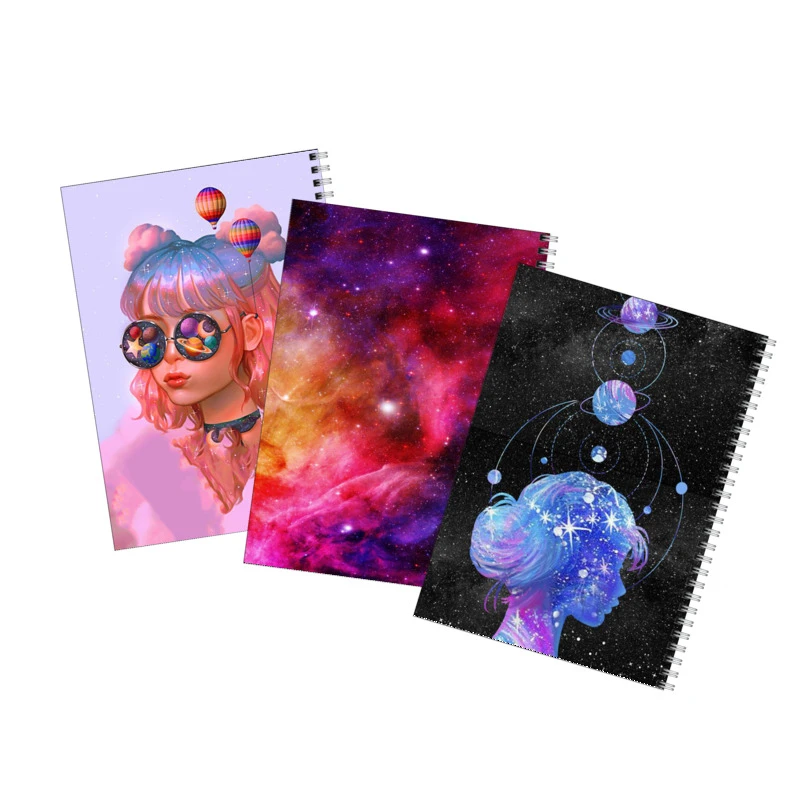 دفتر مشق 80 برگ بامبیلیپ طرح دخترانه کهکشان و ستاره کد 25 مجموعه 3 عددی