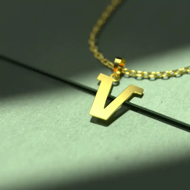 گردنبند طلا 18 عیار زنانه مدوپد مدل حرف V کد H3-1-1061