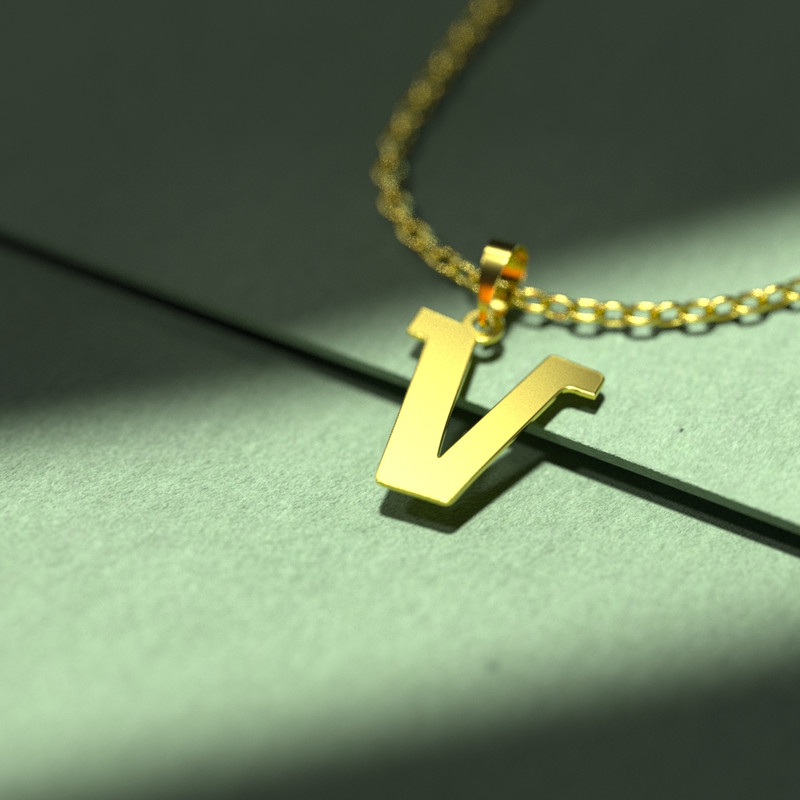 گردنبند طلا 18 عیار زنانه مدوپد مدل حرف V کد H3-1-1061