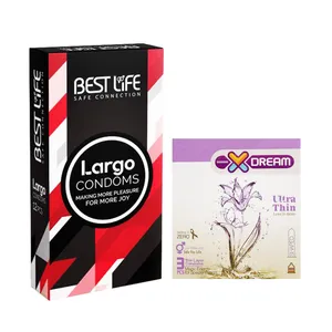 کاندوم بست لایف مدل Largo بسته 12 عددی به همراه کاندوم ایکس دریم مدل Ultra Thin بسته 3 عددی