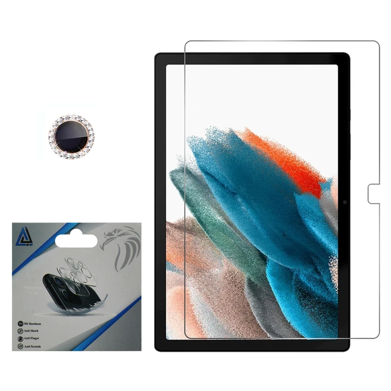 محافظ صفحه نمایش مدل Diamond_5G Ultra مناسب برای تبلت سامسونگ Galaxy Tab A8 10.5 2021 X205 به همراه محافظ لنز دوربین
