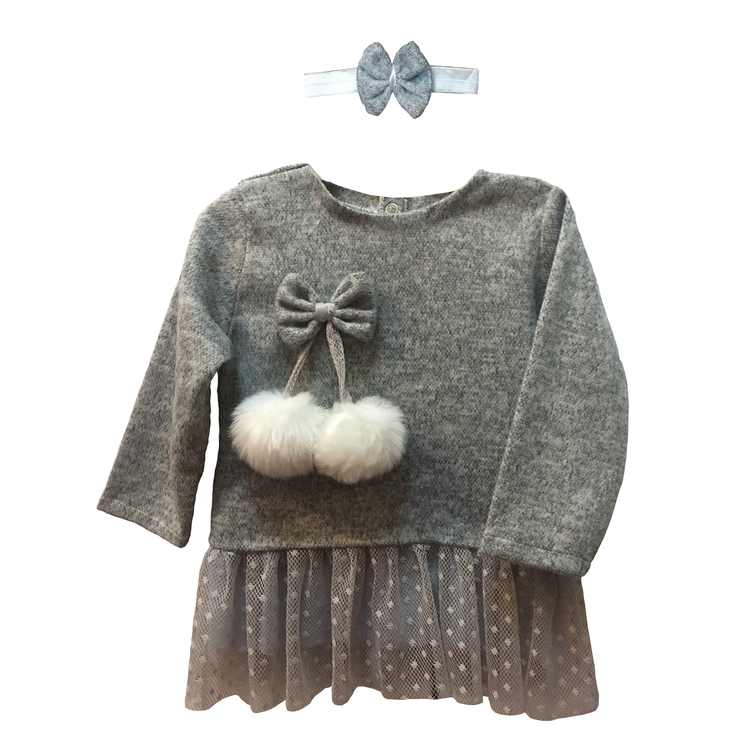 ست پیراهن و هدبند نوزادی مدل لوپی کد 500