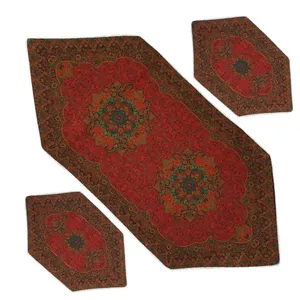 ست سه تکه رومیزی ترمه مدل نسترن کد ZM3-3