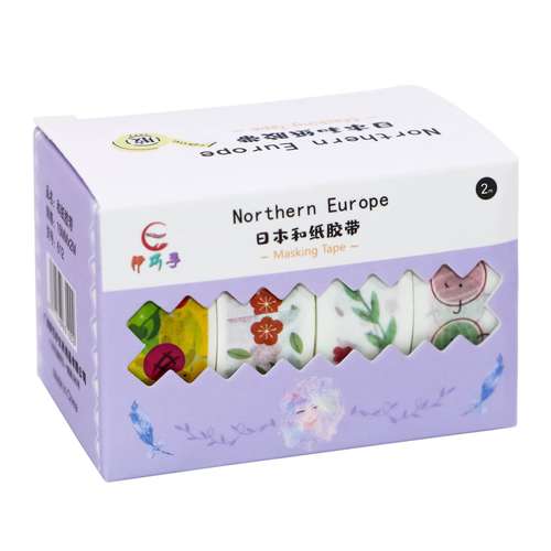 چسب کاغذی مدل واشی طرح Romantic Score عرض 1.5 سانتی متر مجموعه 4 عددی