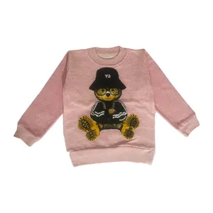 سویشرت بچگانه مدل تو کرکی ضخیم طرح خرس کلاه دار کدAK 34