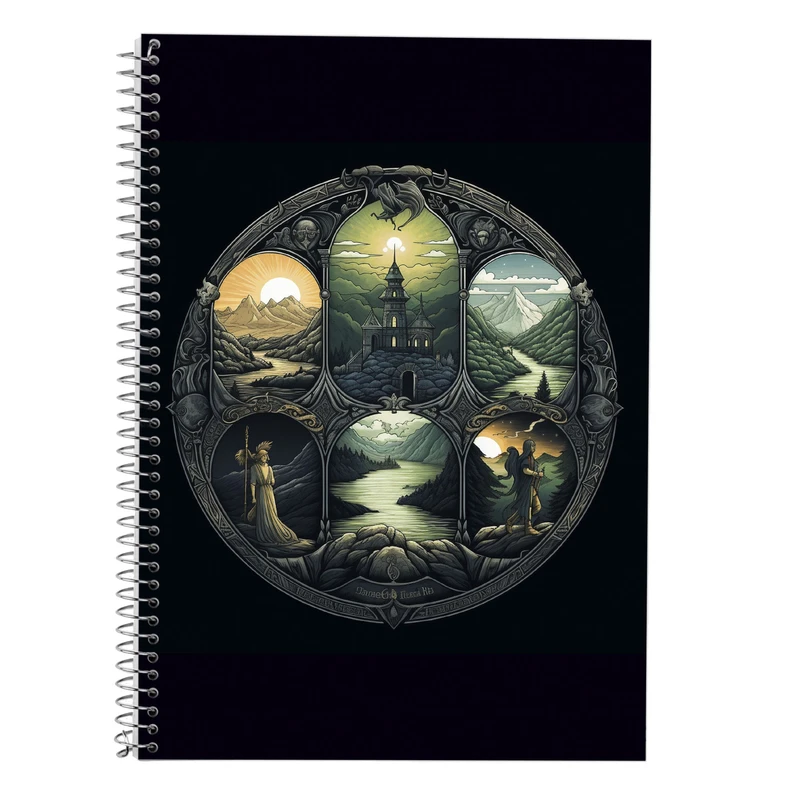 دفتر زبان 50 برگ مدوپد مدل سه خط طرح  ارباب حلقه ها The Lord of the Rings کد DF3071