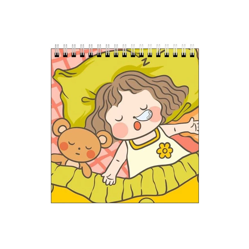 دفتر طراحی طرح دختر خوابالو و خرسش کد 6646705