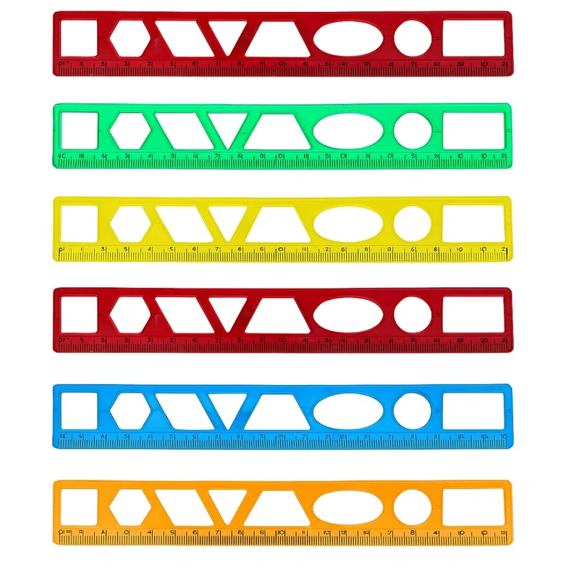 خط‌کش 20 سانتی‌متری مدل ژله ای بسته ۶ عددی