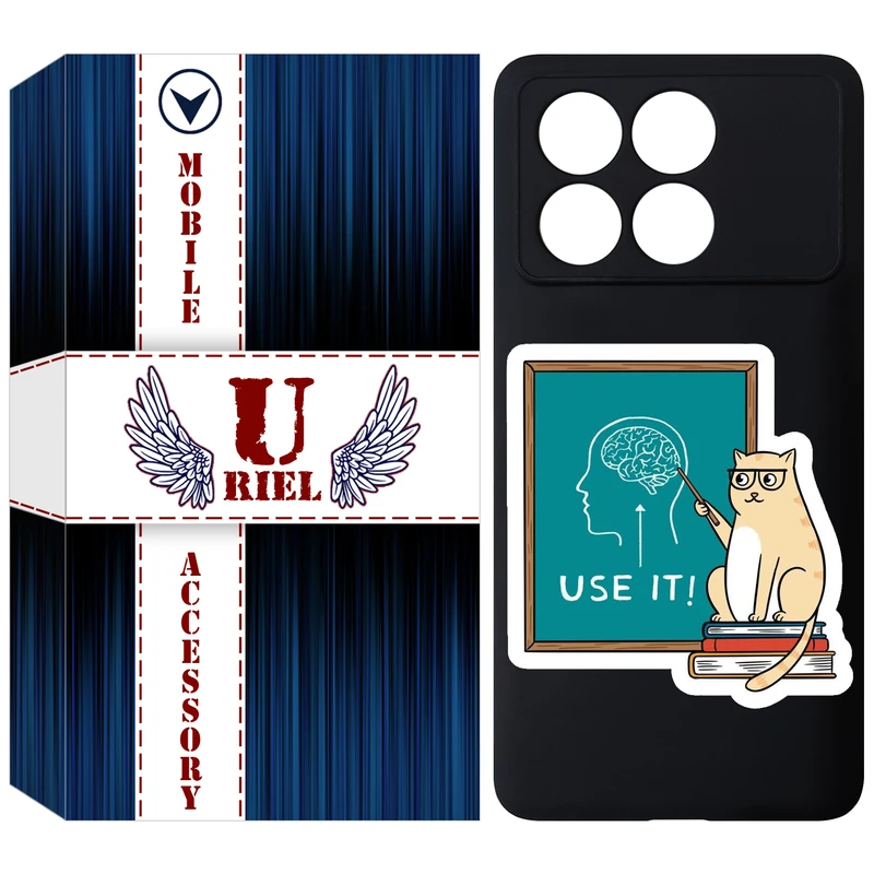 کاور یوریل مدل KSH کد 95 طرح گربه عاقل مناسب برای گوشی موبایل شیائومی Poco X6 Pro