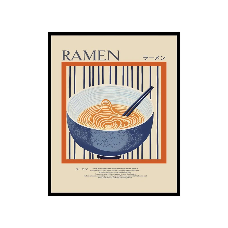 پوستر مدل چاپ رشته‌های رامن