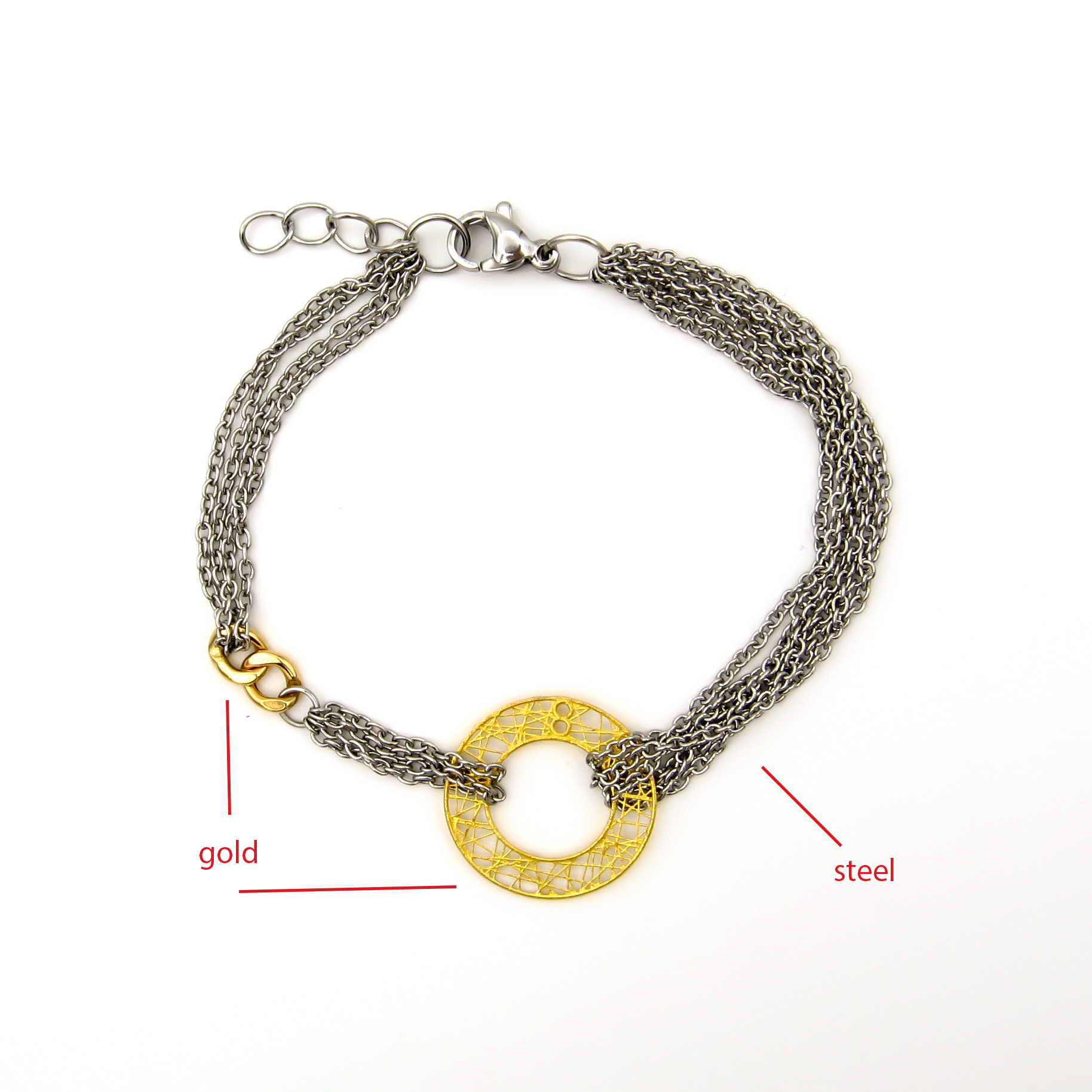 دستبند طلا 18 عیار زنانه مانچو مدل  bfg233 -  - 3