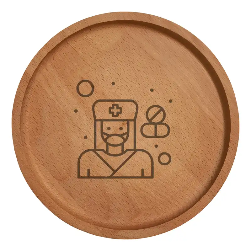 بشقاب چوبی مدل پرستار