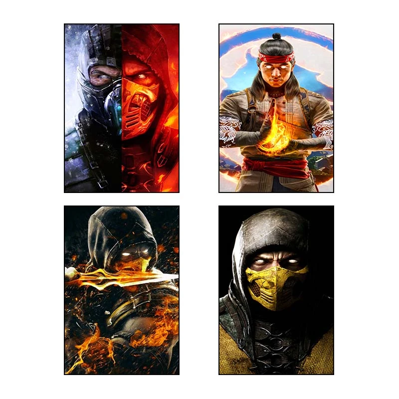 تابلو شاسي کارنيکا طرح مورتال کامبت Mortal Kombat کد 26983 مجموعه 4 عددی