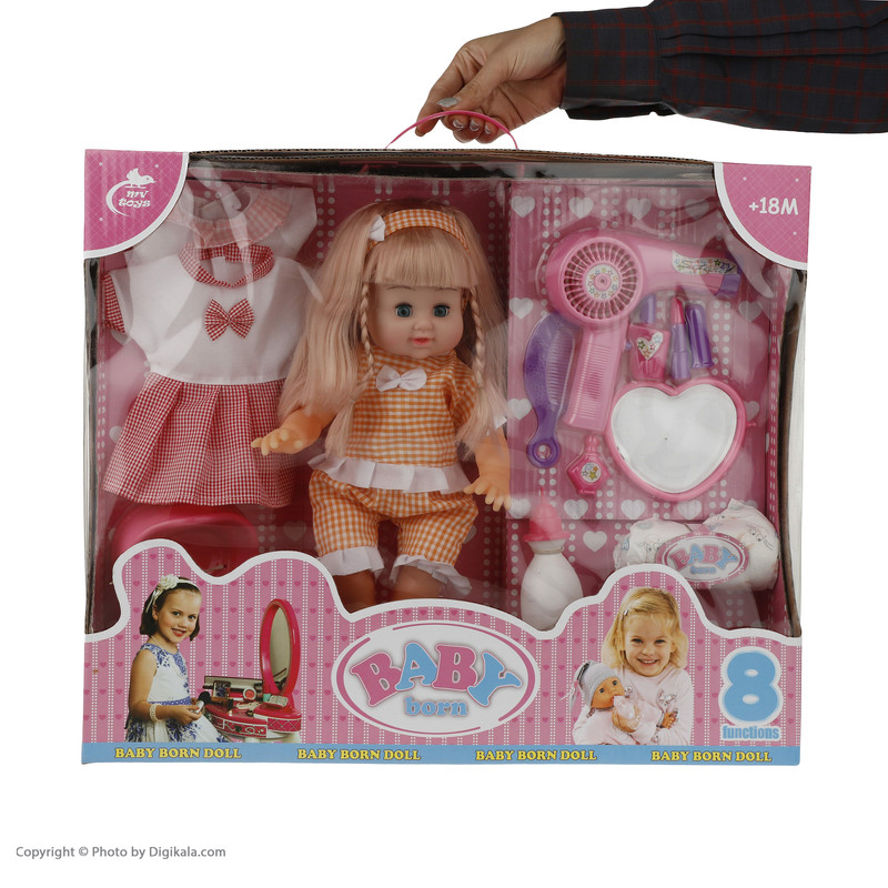 عروسک بیبی بورن مدل MV688-10 ارتفاع 34 سانتی متر