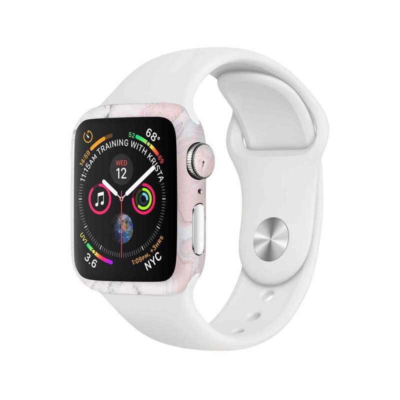 برچسب ماهوت طرح Blanco_Pink_Marble مناسب برای اپل واچ Watch 4 40mm