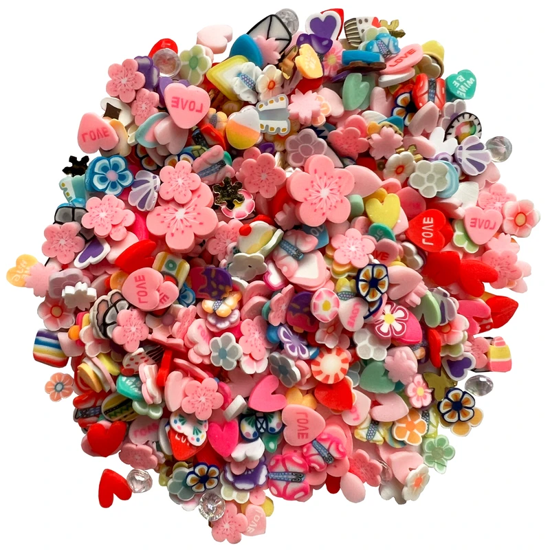 ابزار تزیینی طرح پولک و فیمو میکس کد 1233 30 گرمی