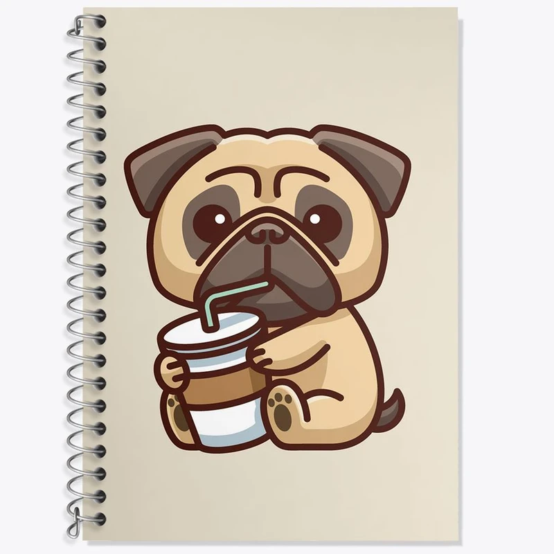 دفتر زبان 50 برگ خندالو مدل دو خط طرح حیوانات بامزه سگ کد 28381