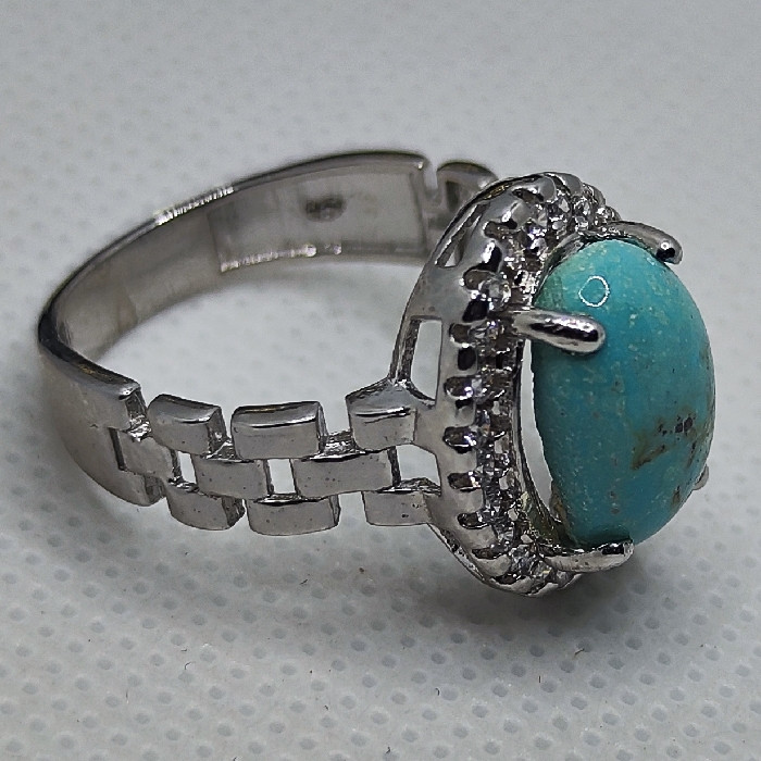 انگشتر نقره زنانه نقره جات بافندگان مدل فیروزه نیشابور کد 87