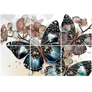  تایل سقفی طرح پروانه مدل F 1158-6 سایز 60x60 سانتی متر مجموعه 6 عددی
