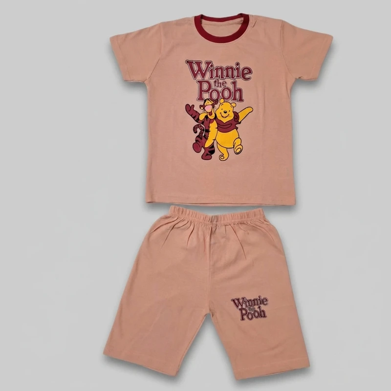 ست تیشرت و شلوارک راحتی پسرانه مدل Winnie Pooh