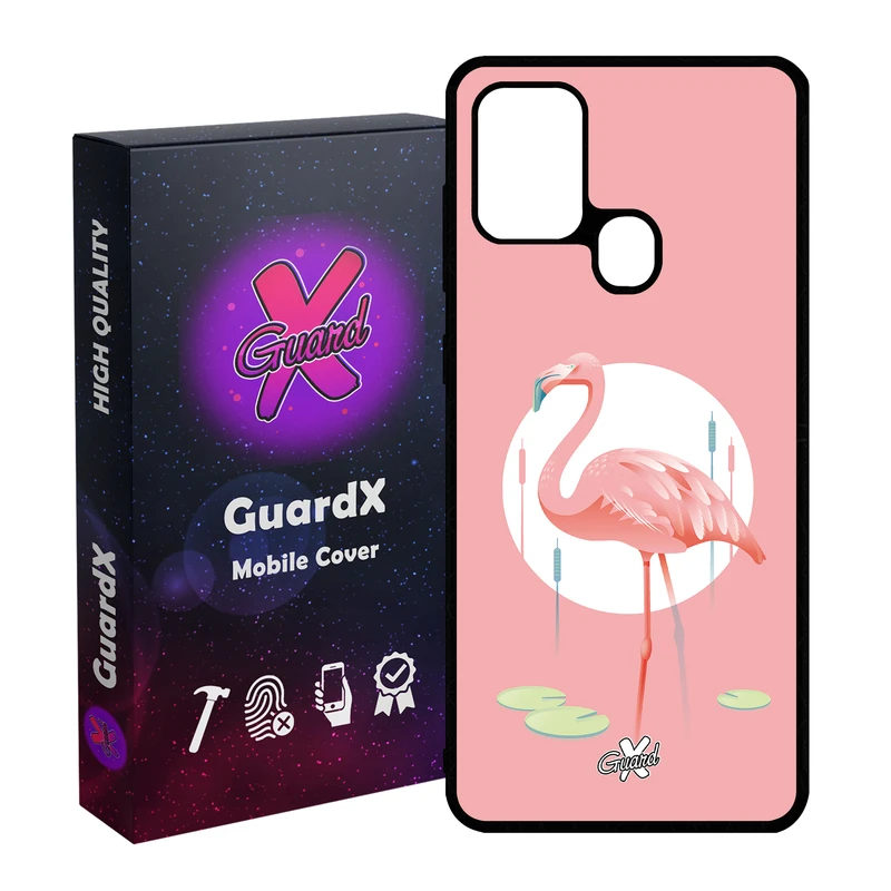 کاور گارد ایکس طرح Flamingo مدل Glass10084 مناسب برای گوشی موبایل سامسونگ Galaxy A21s