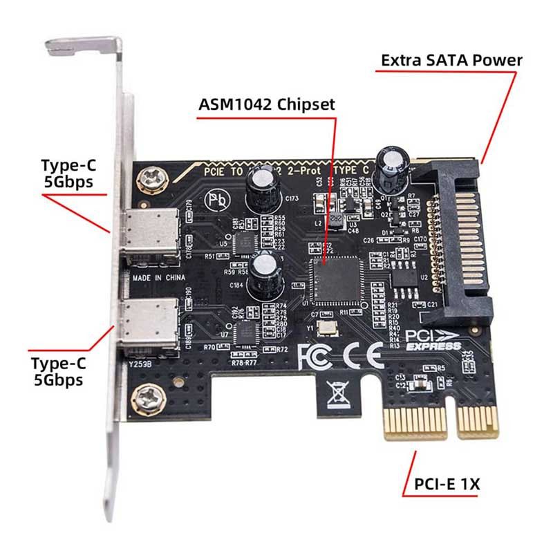 کارت تبدیل PCI-E به USB-C مدل NETPIL TP48