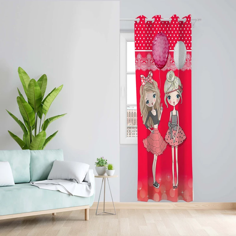 پرده طرح اتاق کودک مدل مخمل پانچی کد 1605 z سایز 140x200 سانتی متر