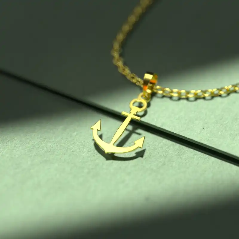 گردنبند طلا 18 عیار زنانه مدوپد مدل لنگر کد D2-1-1047