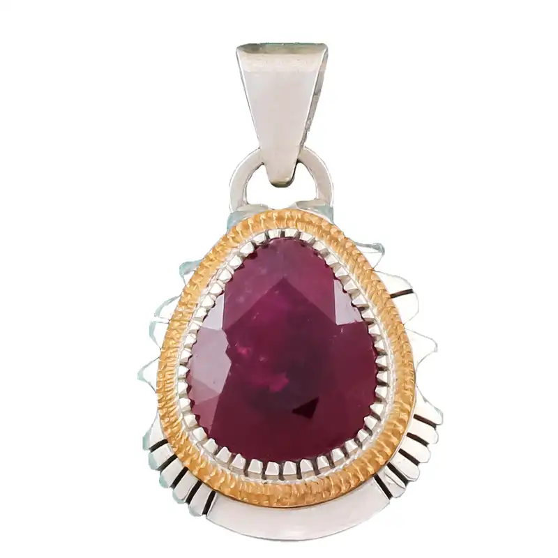 گردنبند نقره زنانه مدل یاقوت کد SP-07