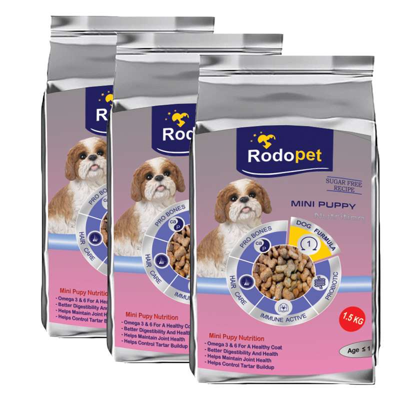 غذای خشک سگ ردوپت مدل Mini Puppy وزن 1.5 کیلوگرم بسته 3 عددی