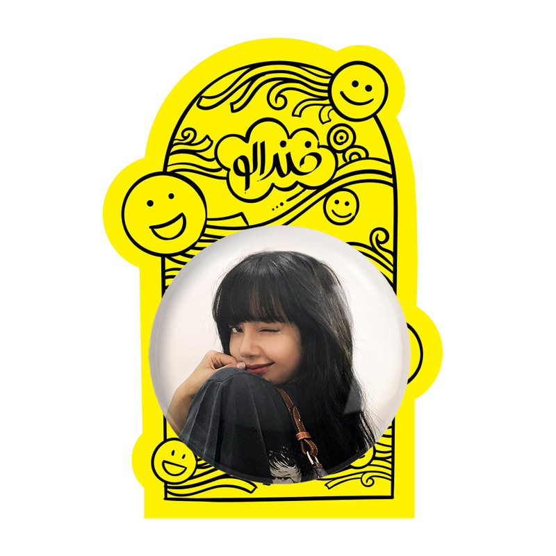 آینه جیبی خندالو مدل لیسا بلک پینک Black Pink  کد 14296