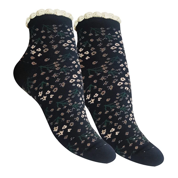 جوراب ساق کوتاه زنانه تن پوش هنگامه مدل شکوفه گل کد Z22