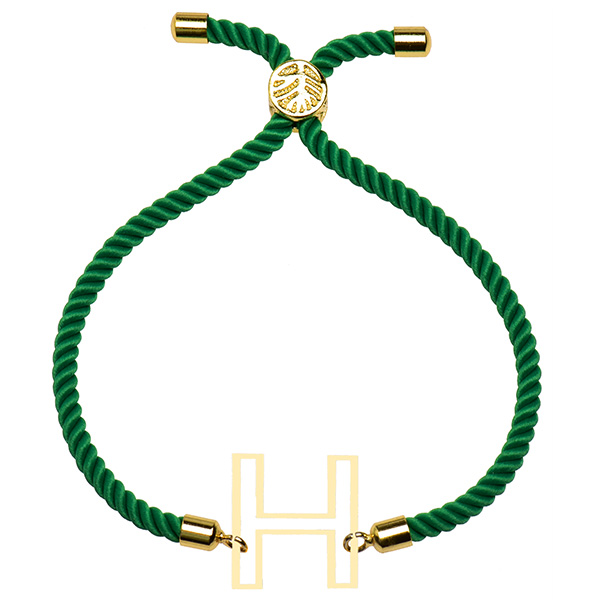دستبند طلا 18 عیار دخترانه کرابو طرح حرف H مدل Krd1675