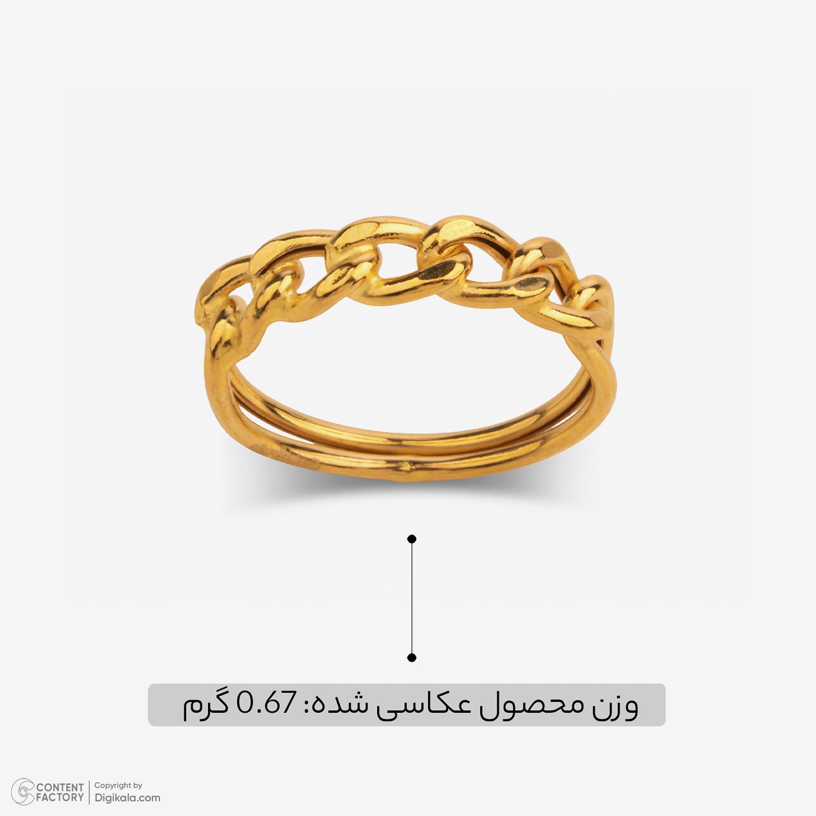 انگشتر طلا 18 عیار زنانه با طرح کارتیه کد 0916 سایز 54 -  - 4