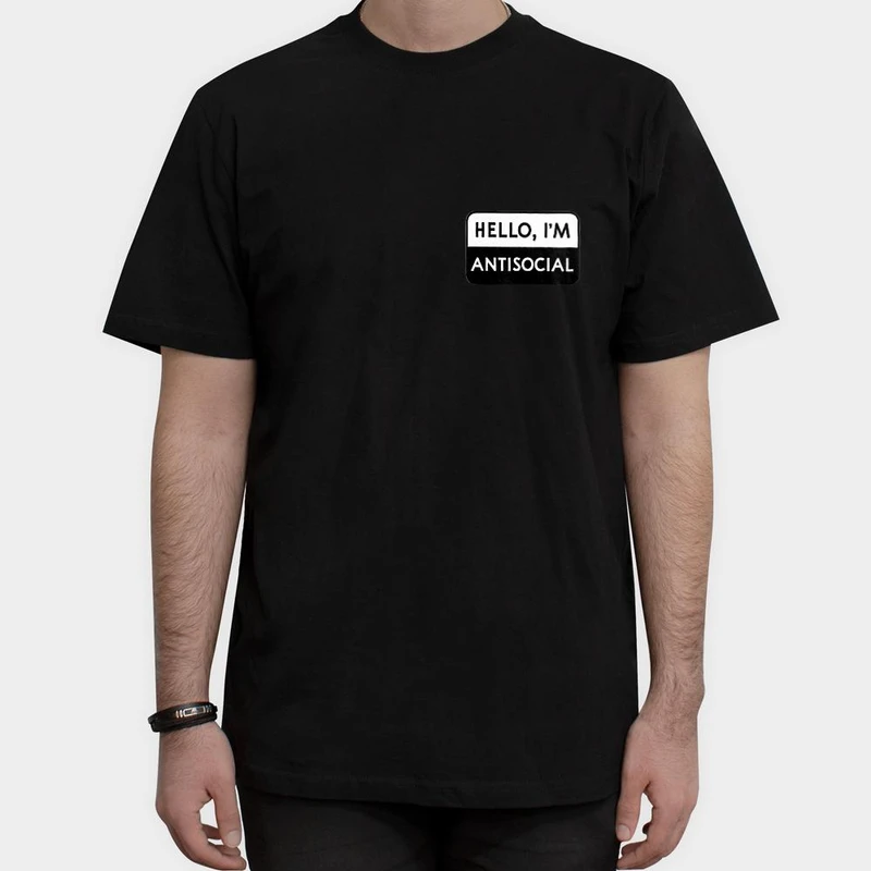 تیشرت آستین کوتاه مردانه مدل آنتی سوشیال رنگ مشکی