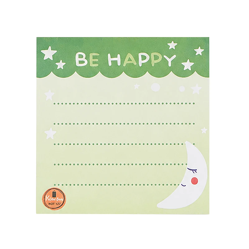 کاغذ یادداشت مدل Be Happy127 سایز 10*10 سانتی متر بسته 2 عددی