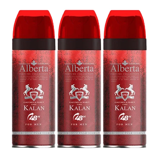 اسپری بدن مردانه آلبرتا مدل کالان حجم 200 میلی لیتر مجموعه 3 عددی