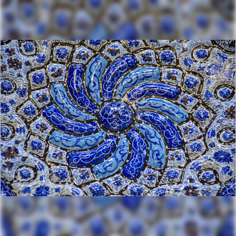 بشقاب میناکاری مدل اصفهان کد 01