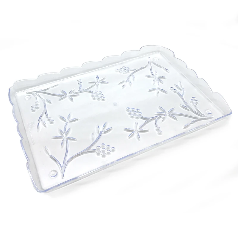 سینی یکبار مصرف کوشا مدل کریستال مستطیل انگوری