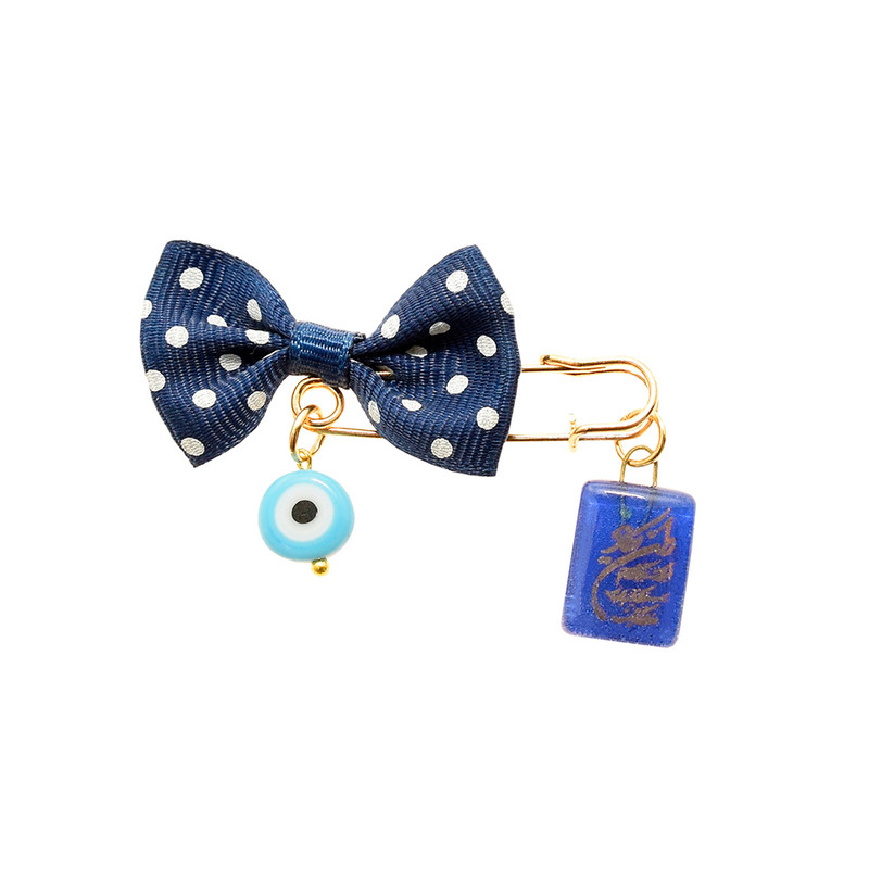 سنجاق سینه دخترانه دلنار گالری مدل وانیکاد و چشم نظر خالدار