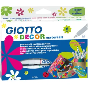 ماژیک چندمنظوره 6 رنگ جیوتو مدل Decor Materials